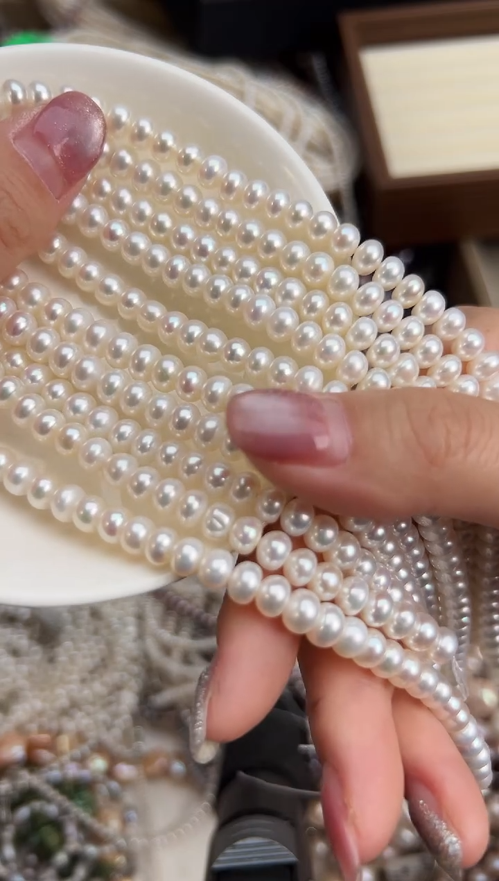 未镶嵌41淡水珍珠无核*强光珍珠项链6mm左右(多样性发一)