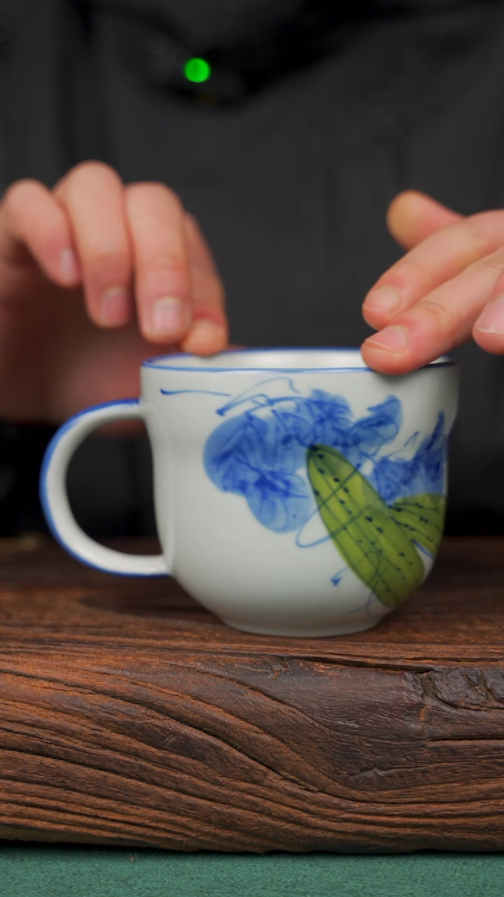 【闪购商品】瓷片77寻一缕瓷香杯釉下手工手绘瓷器