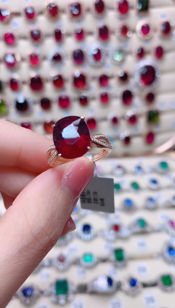 【闪购商品】碧玺18K金戒指18K金镶嵌1