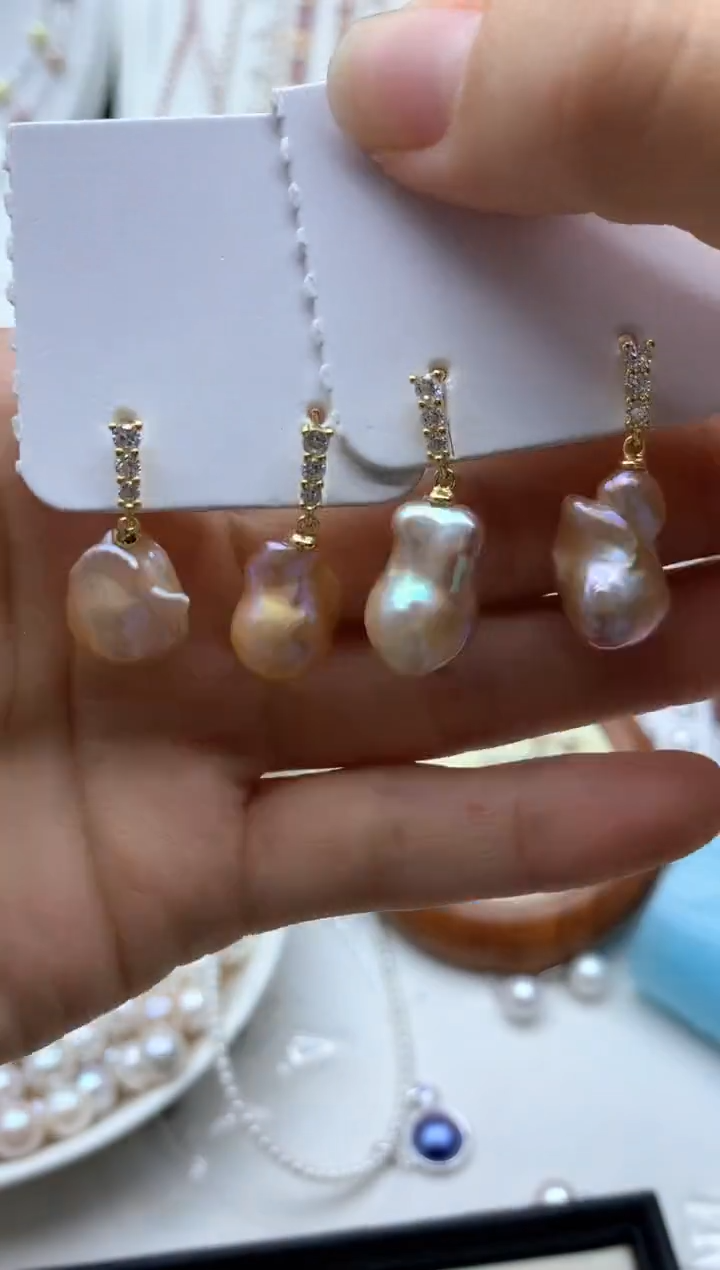 未镶嵌淡水珍珠耳饰多样性发其一