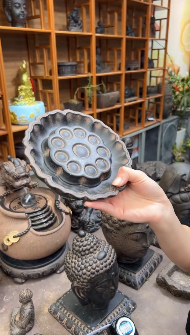 陶土【火山泥】莲蓬壶承