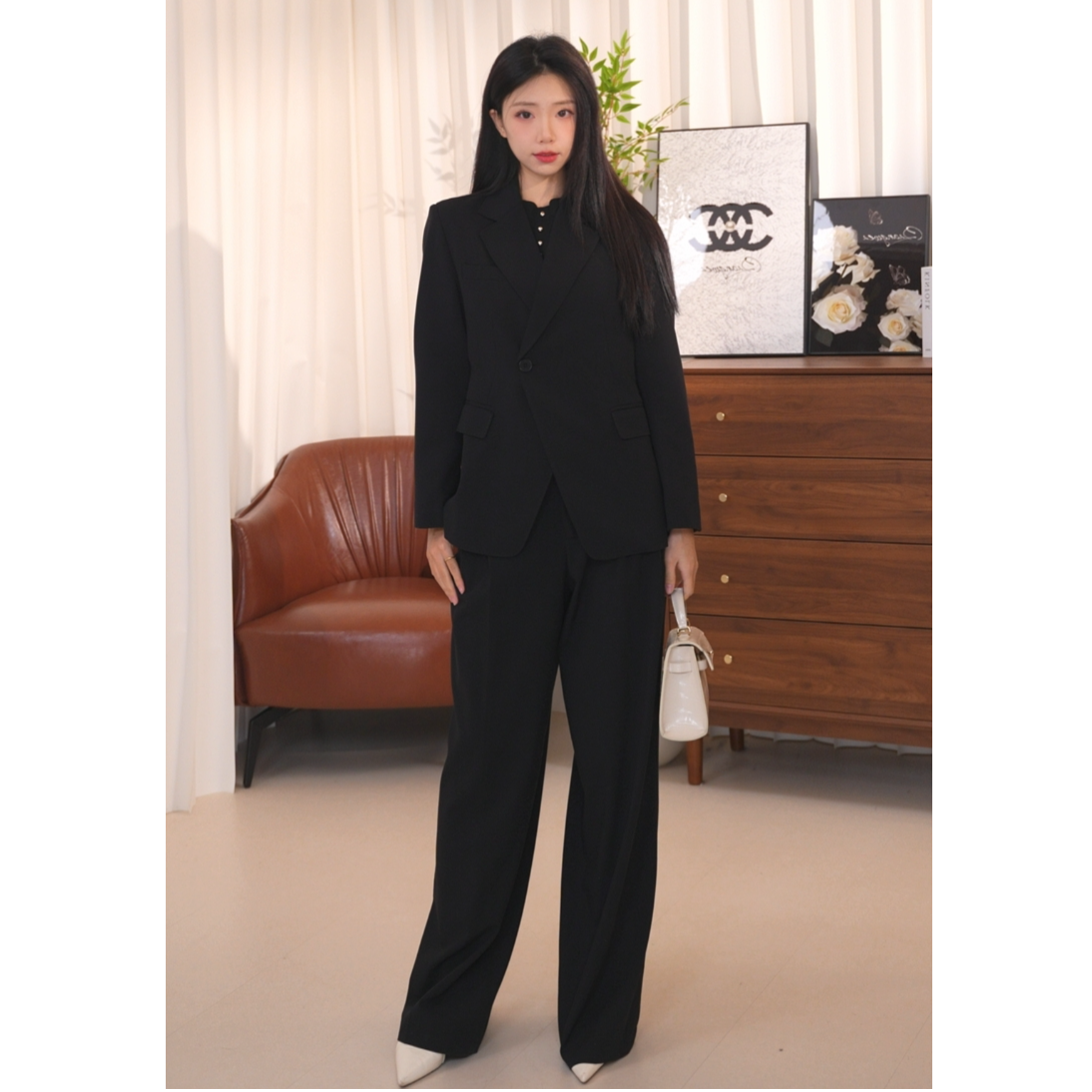 H270【朗】复古气质职业西服/西裤女春新款西装外套