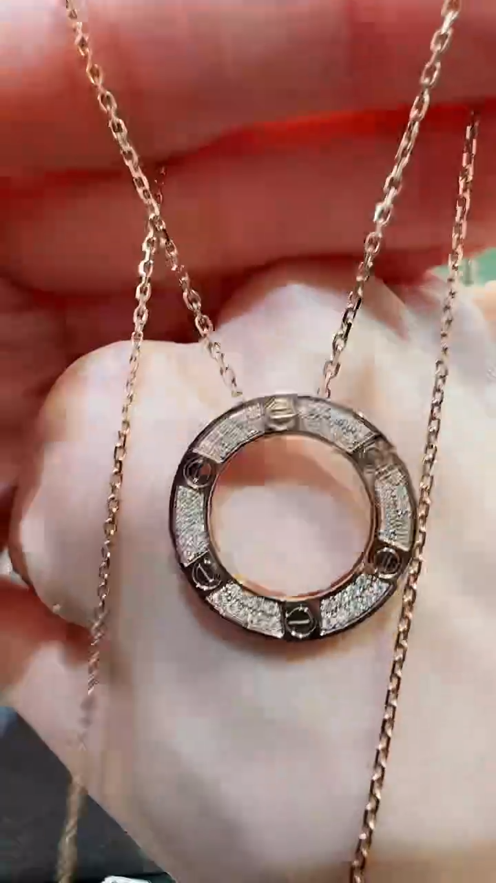 【闪购商品】钻石套链18K金镶嵌18K金钻石饼饼套链