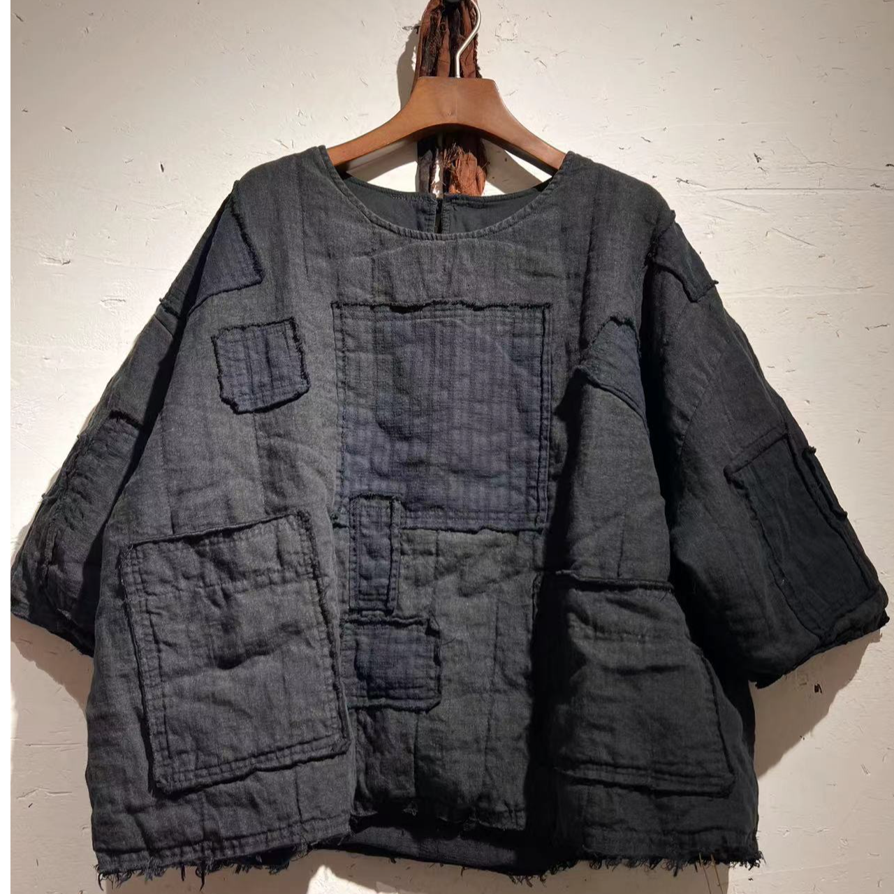 衣介分享 衣路走来 系列 原创 补丁 套头 亚麻 棉衣 39378