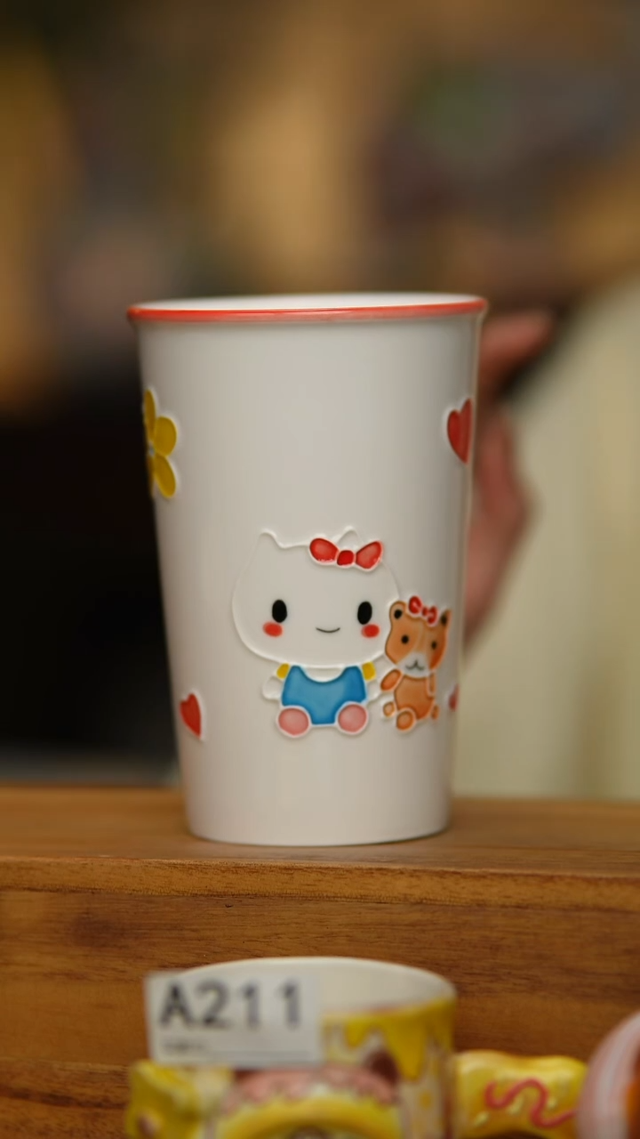 陶瓷猫咪可乐杯180