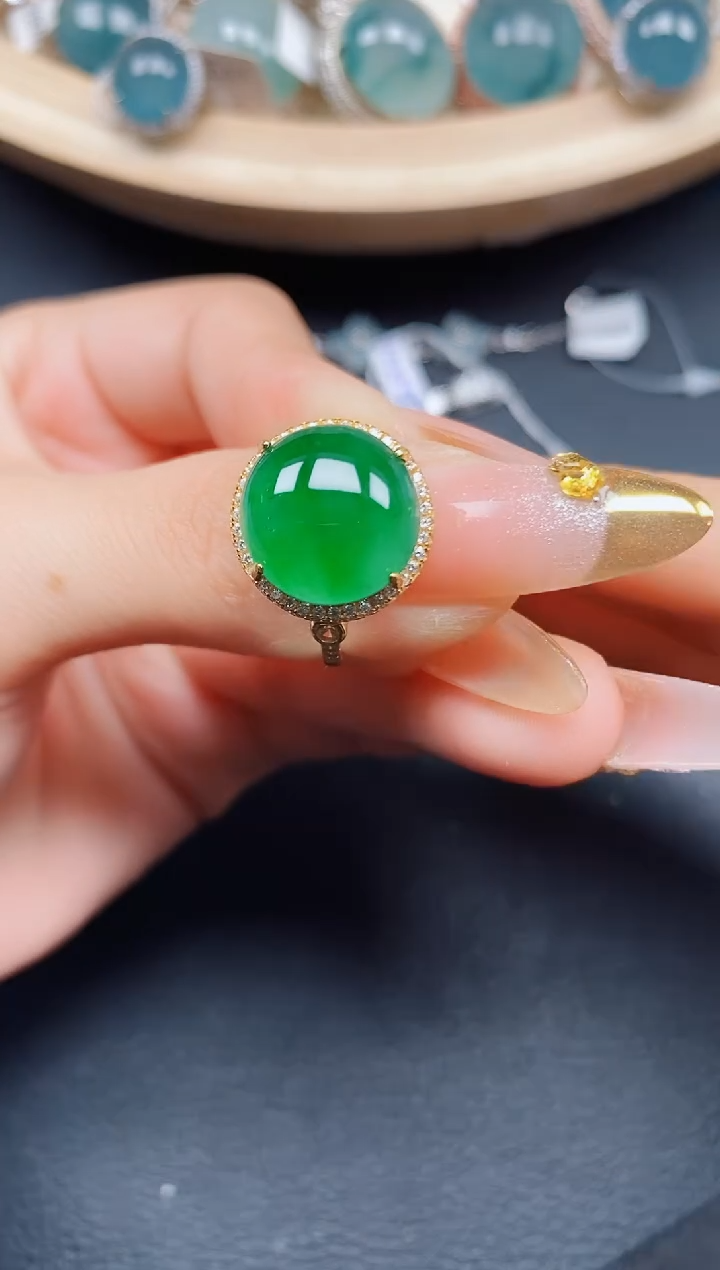 【闪购商品】翡翠戒指银S925镶嵌翡翠