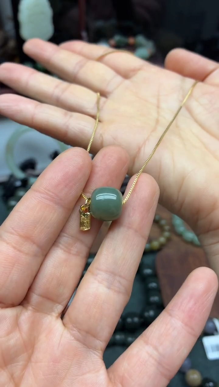 未镶嵌手链和田玉B15 转运珠12沙枣清