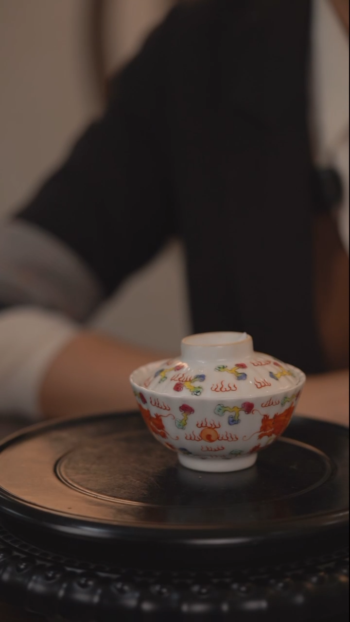 ?****光粉彩盖碗1111111