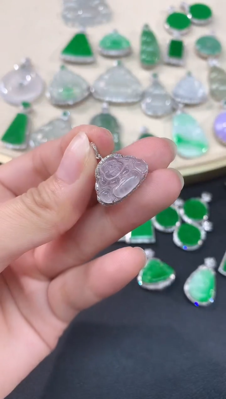 【闪购商品】翡翠吊坠(不含链)18K金镶嵌D293|1380