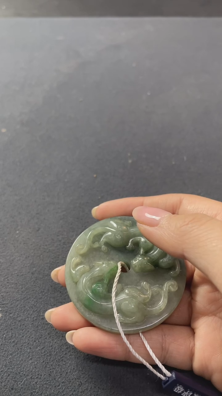 【闪购商品】铜翡翠龙纹壁吊坠吊坠Z 