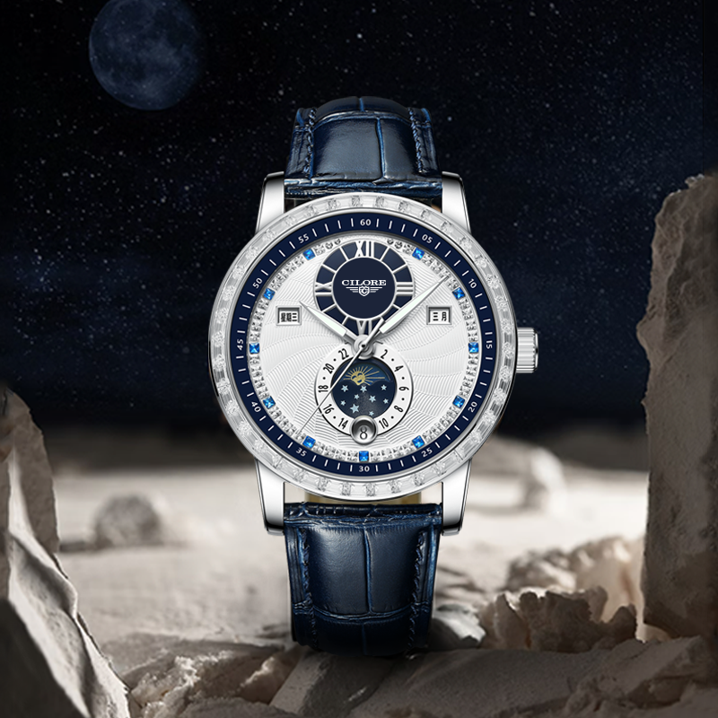 新款男士复杂功能系列 全自动多功能月相日历款机械表（婷姐）-璀