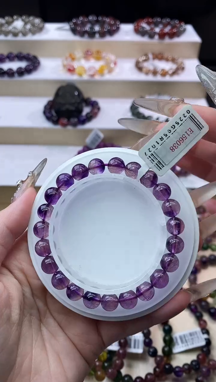 【闪购商品】水晶手链未镶嵌紫超七单圈7m+