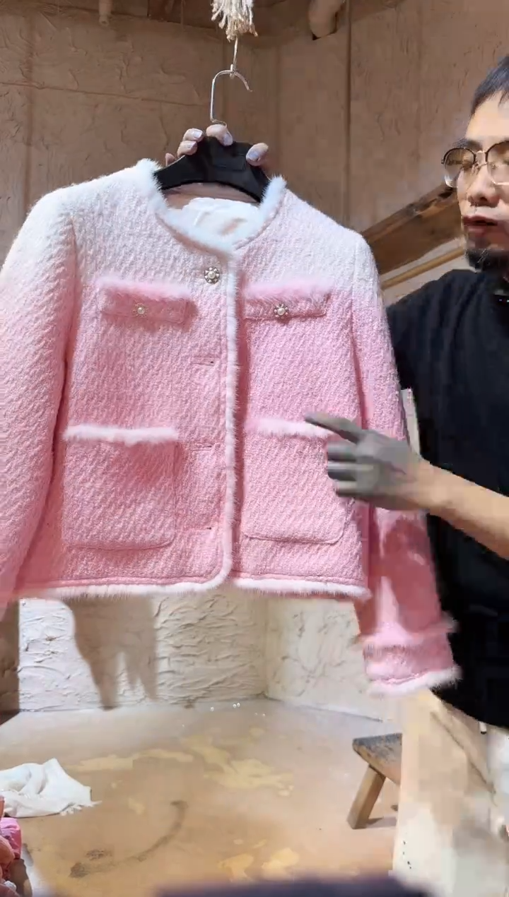 粉染小香风棉服11