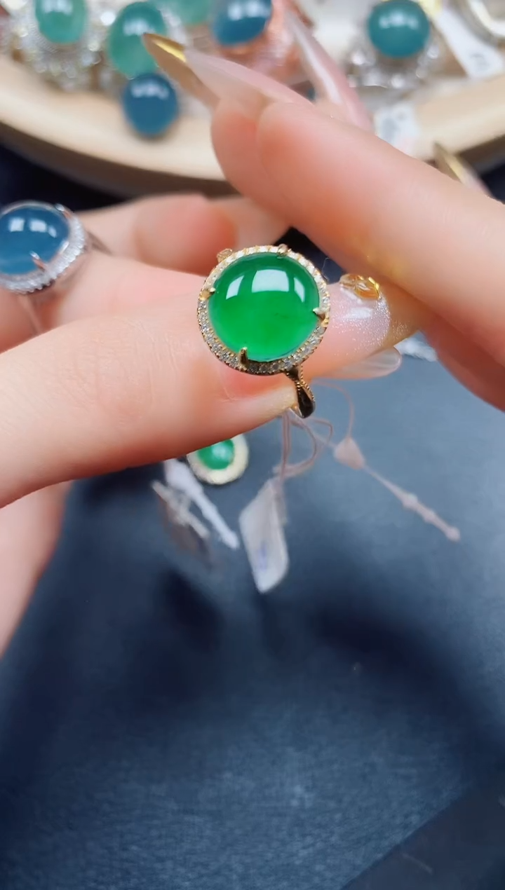 【闪购商品】翡翠戒指银S925镶嵌翡翠