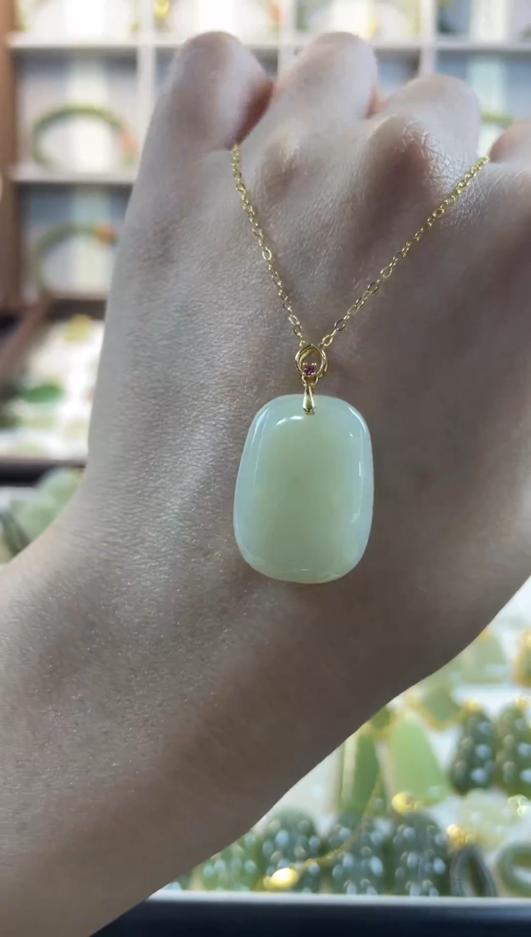 吊坠(不含链)银S925镶嵌和田玉无事牌