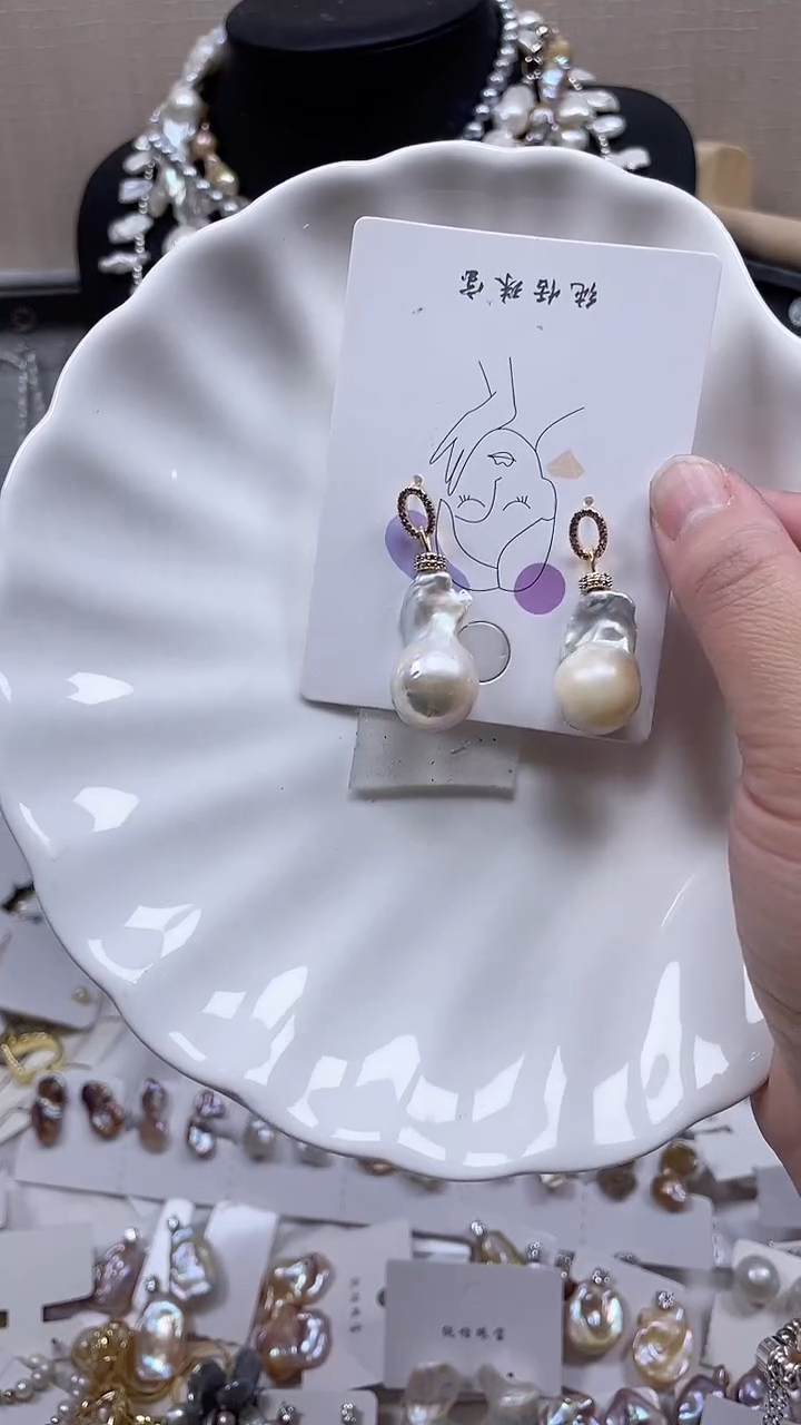 未镶嵌耳饰淡水珍珠【纯恬饰品】