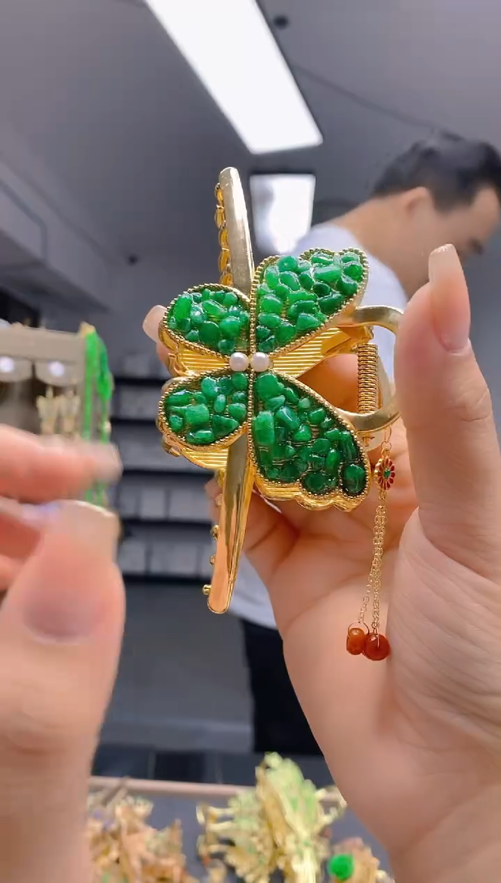 【闪购商品】翡翠耳饰合金194翡翠发簪