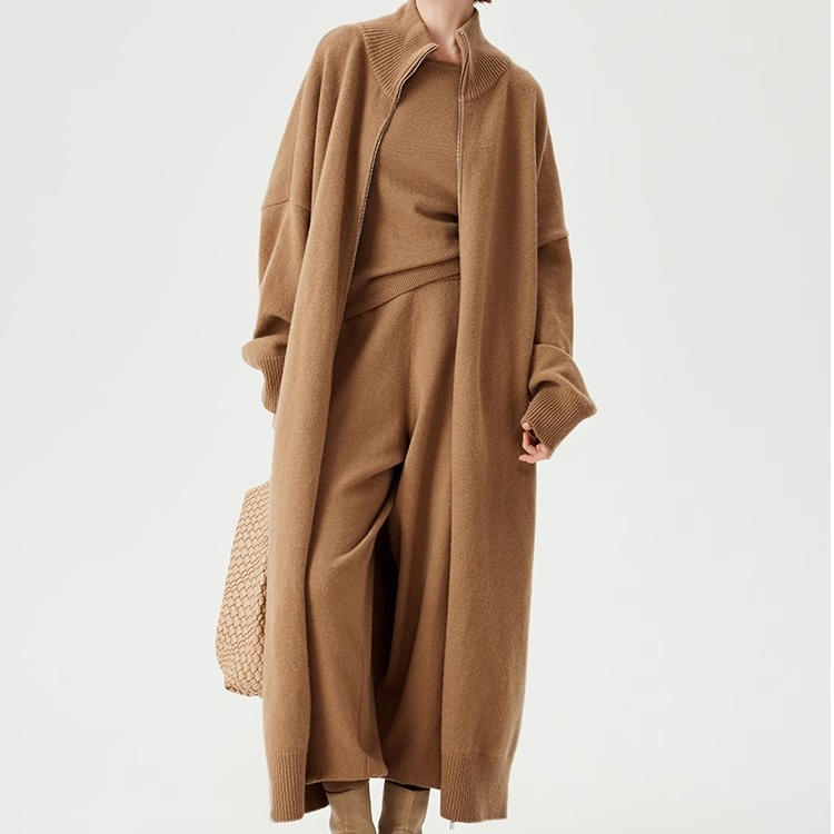 初时在CSZ 【烟火】秋冬款针织开衫拉链外套高档气质大气长袖143309