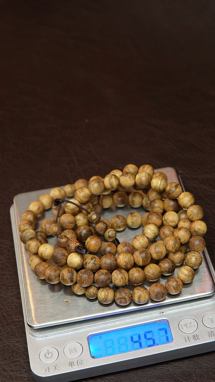 沉香手串越南黄油格虎斑8mm多圈手串