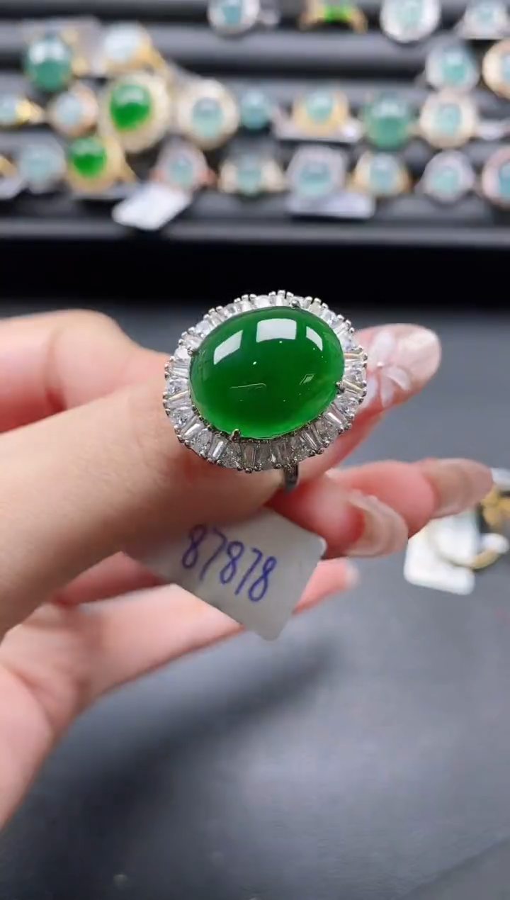 【闪购商品】翡翠戒指银S925镶嵌1111