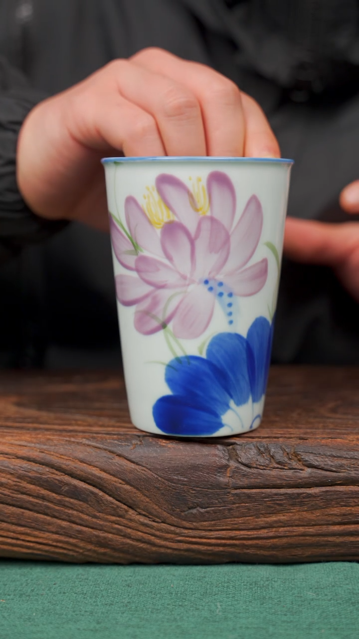 【闪购商品】瓷片39寻一缕瓷香杯釉下手工手绘瓷器