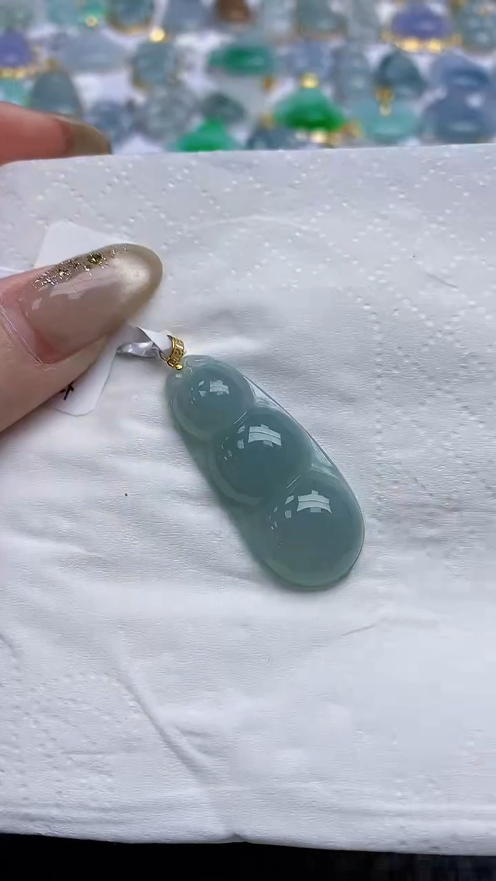 【闪购商品】翡翠颈饰18K金镶嵌天然A货翡翠 55