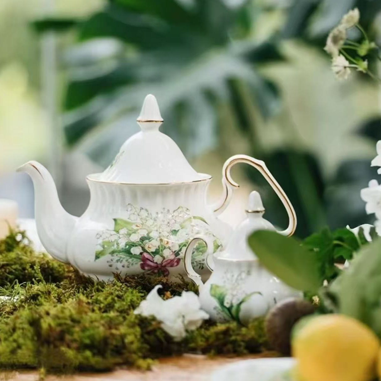 ANNA16点铃兰一壶俩杯英式下午茶茶具套装礼盒简约