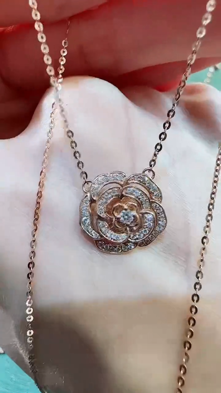 【闪购商品】钻石套链18K金镶嵌18K金钻石花花套链