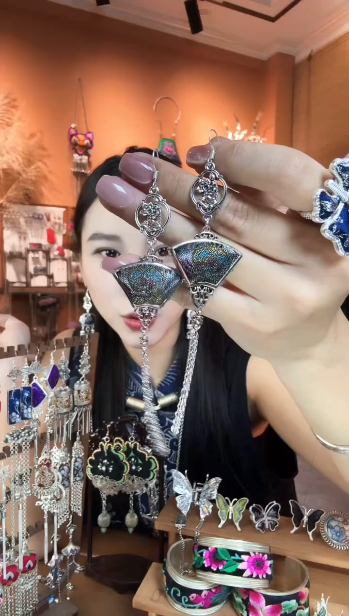 刺绣纯手工民族风耳环