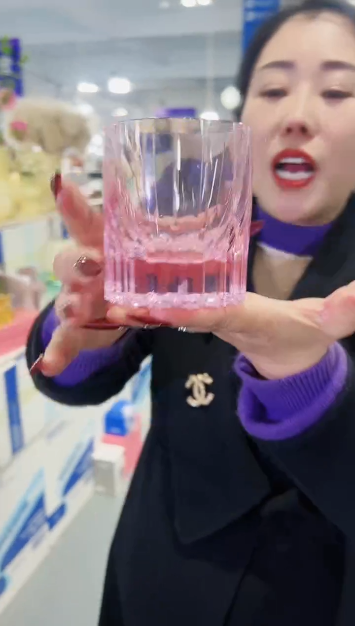 【闪购商品】玻璃YS- 切子杯粉