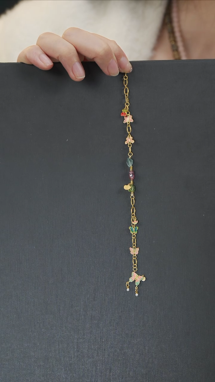 【闪购商品】碧玺手链18K金镶嵌手链