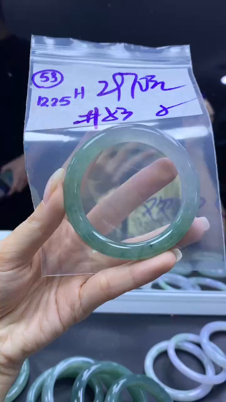 未镶嵌定制翡翠53手镯53纹+2970元+拍一发一