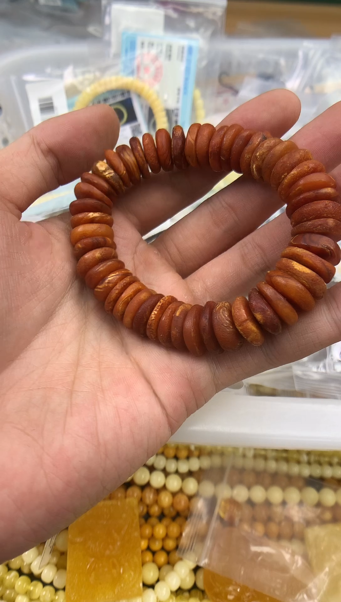 裸石蜜蜡未镶嵌手串