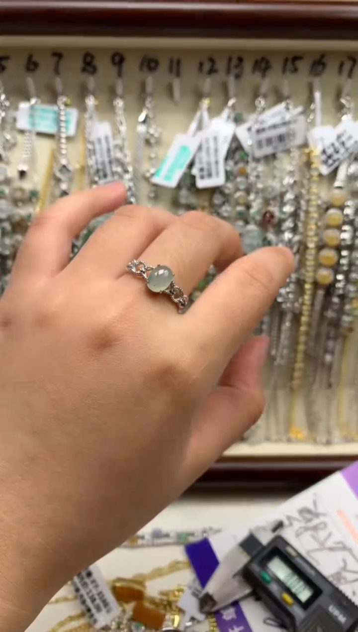 银S925镶嵌戒指翡翠15