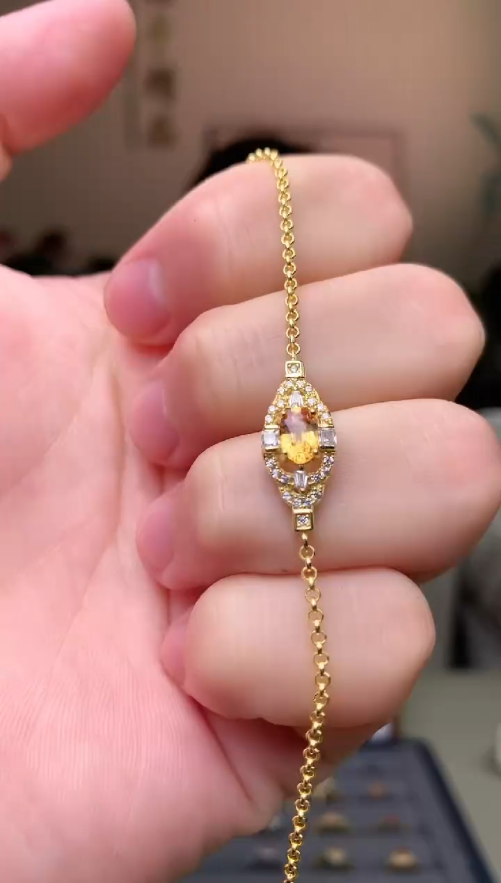 【闪购商品】蓝宝石手链银S925镶嵌手链