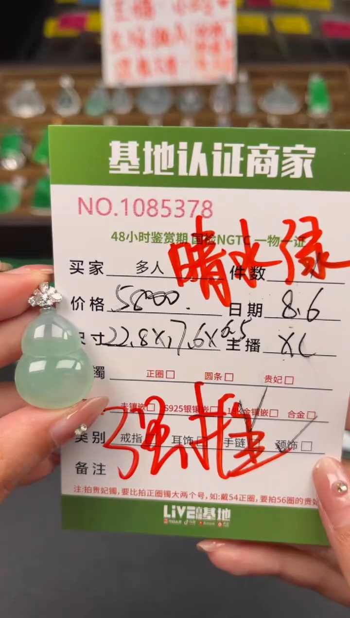 翡翠18K金镶嵌颈饰多人