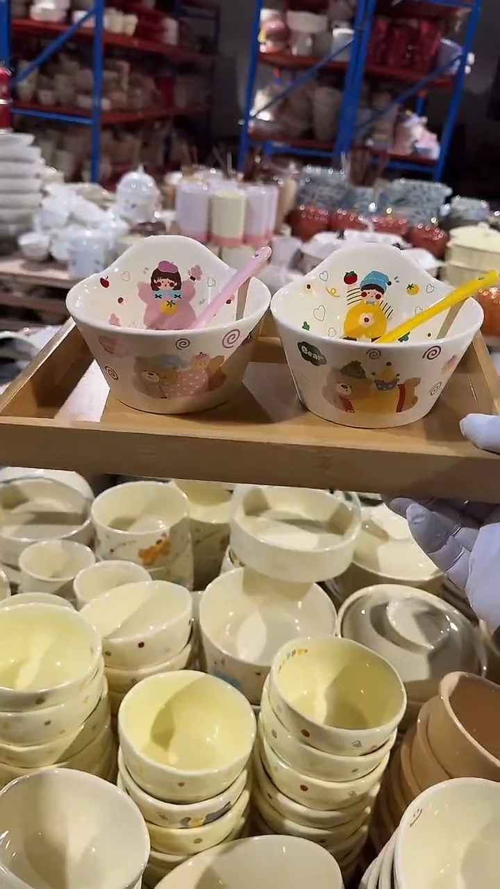 陶瓷单柄碗勺子4件套微瑕 凑满20元包邮