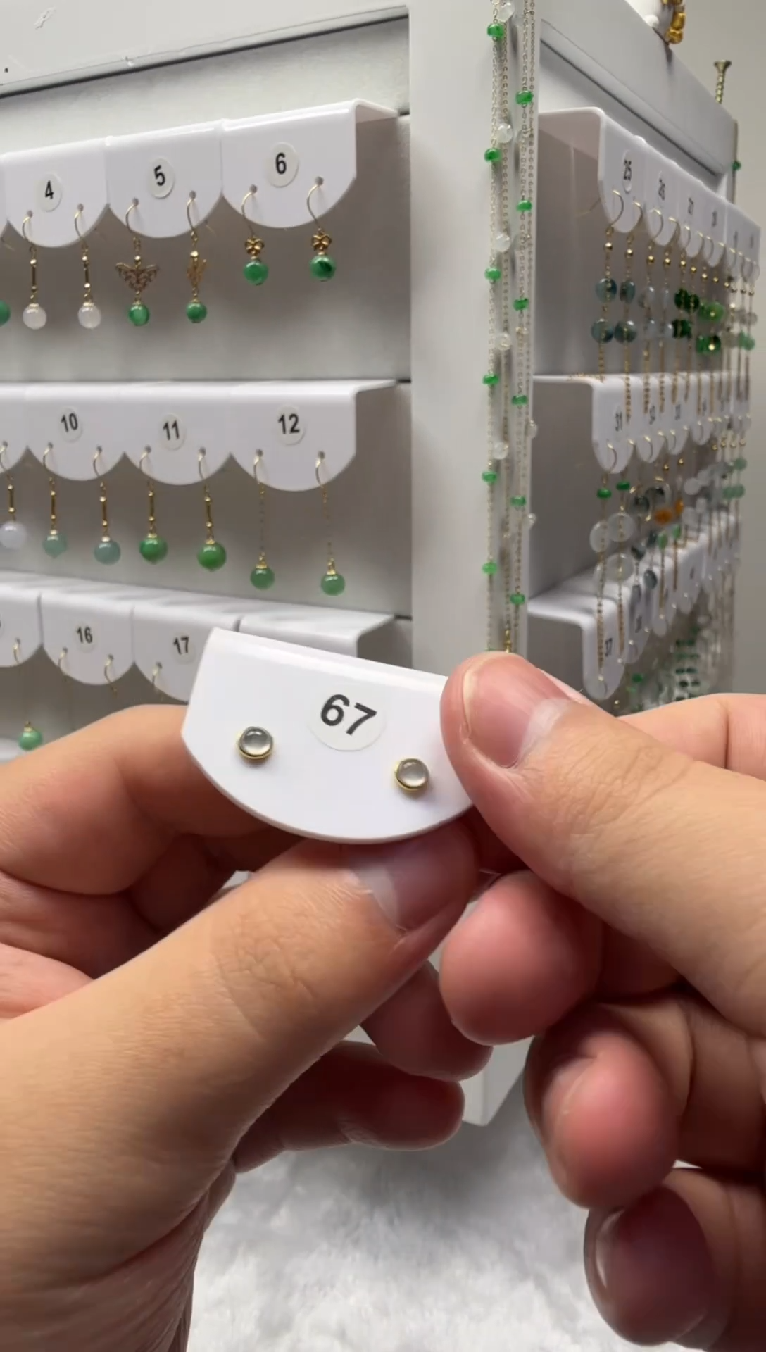 18K金镶嵌翡翠耳饰缅甸天然翡翠a货