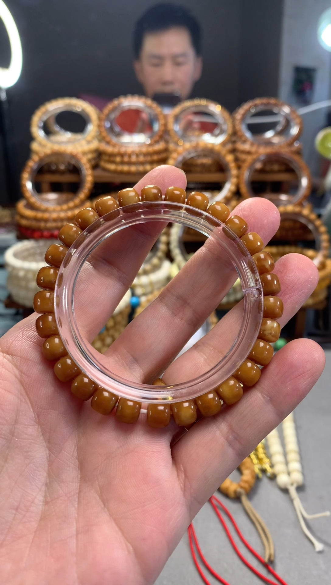 菩提根/象牙果手串龙脊菩提全透全玉化料87老型