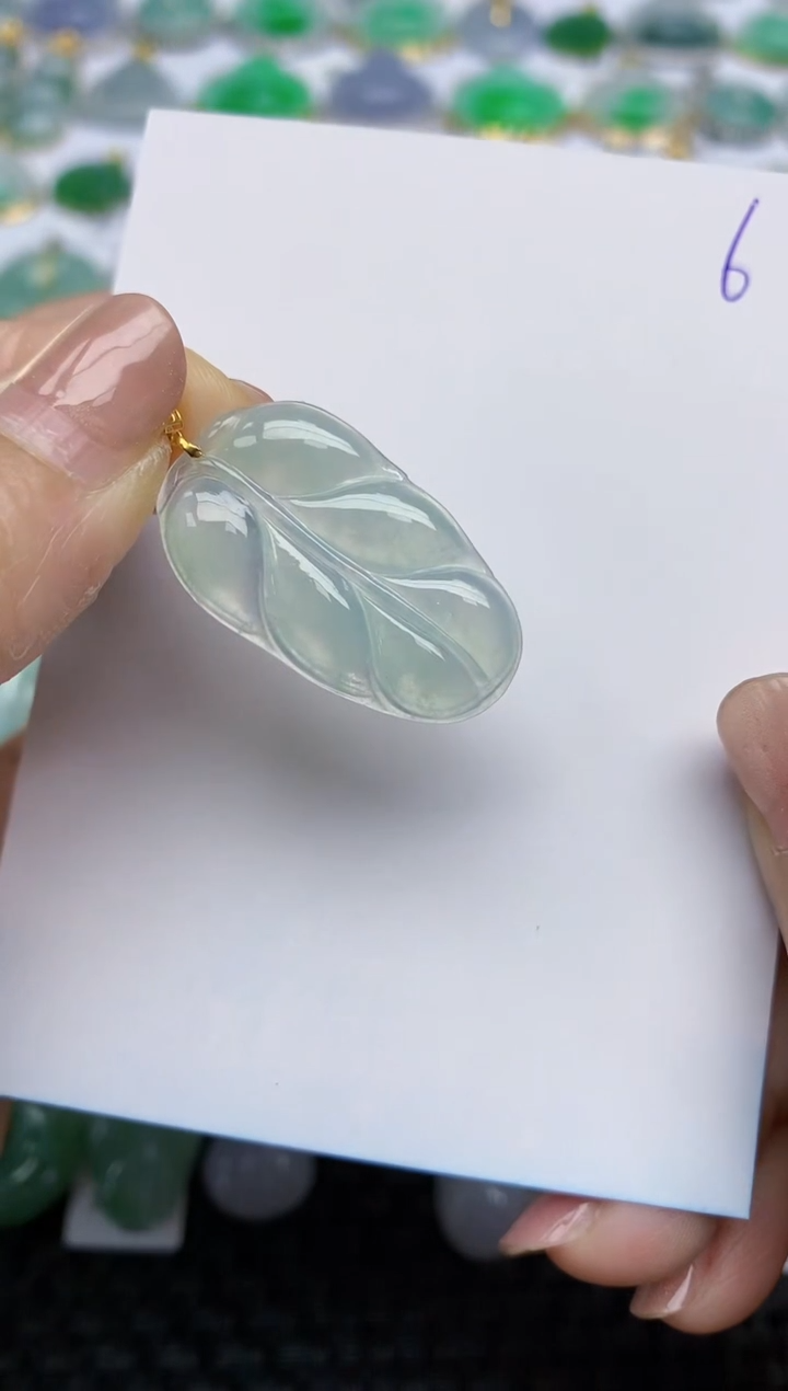 【闪购商品】翡翠颈饰18K金镶嵌天然A货翡翠 6