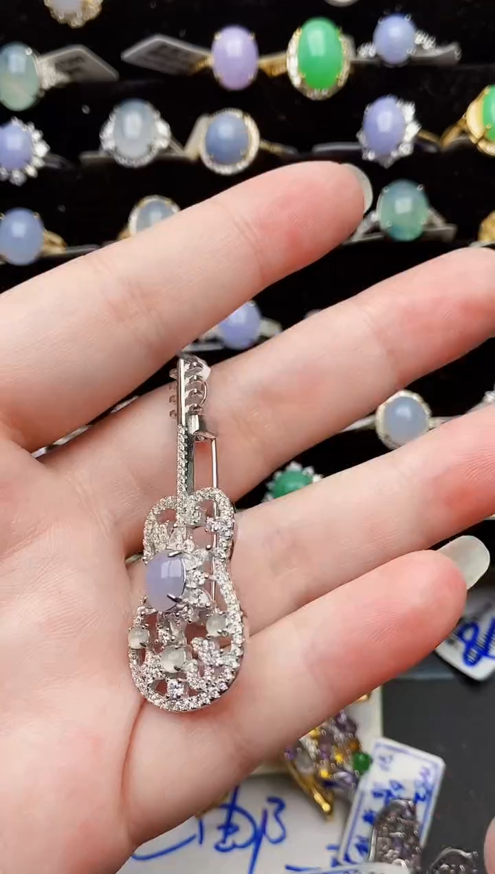 颈饰银S925镶嵌翡翠1705