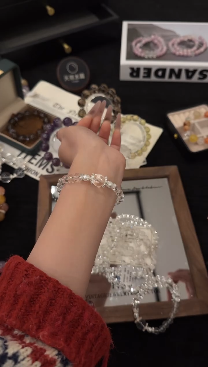 合金手链水晶白水晶x3619