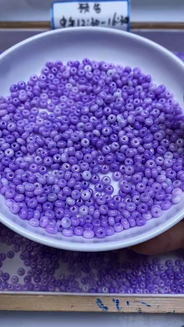 未镶嵌散珠玛瑙/玉髓E917 紫玛瑙算盘2*4mm100个8元