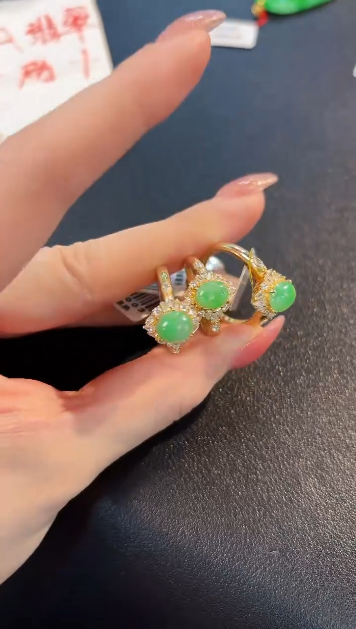 【闪购商品】翡翠戒指银S925镶嵌缅料A货/多样性发货/一件
