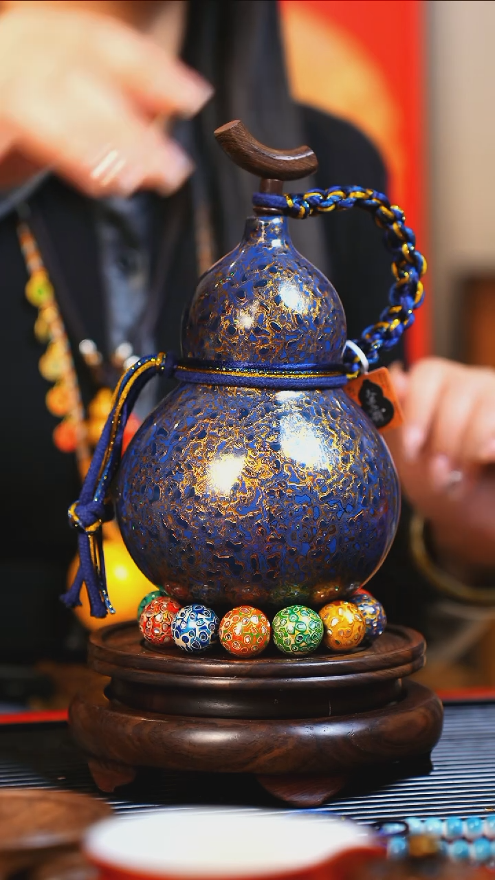 【闪购商品】JH031漆艺酒葫芦不包手串及旋转底座