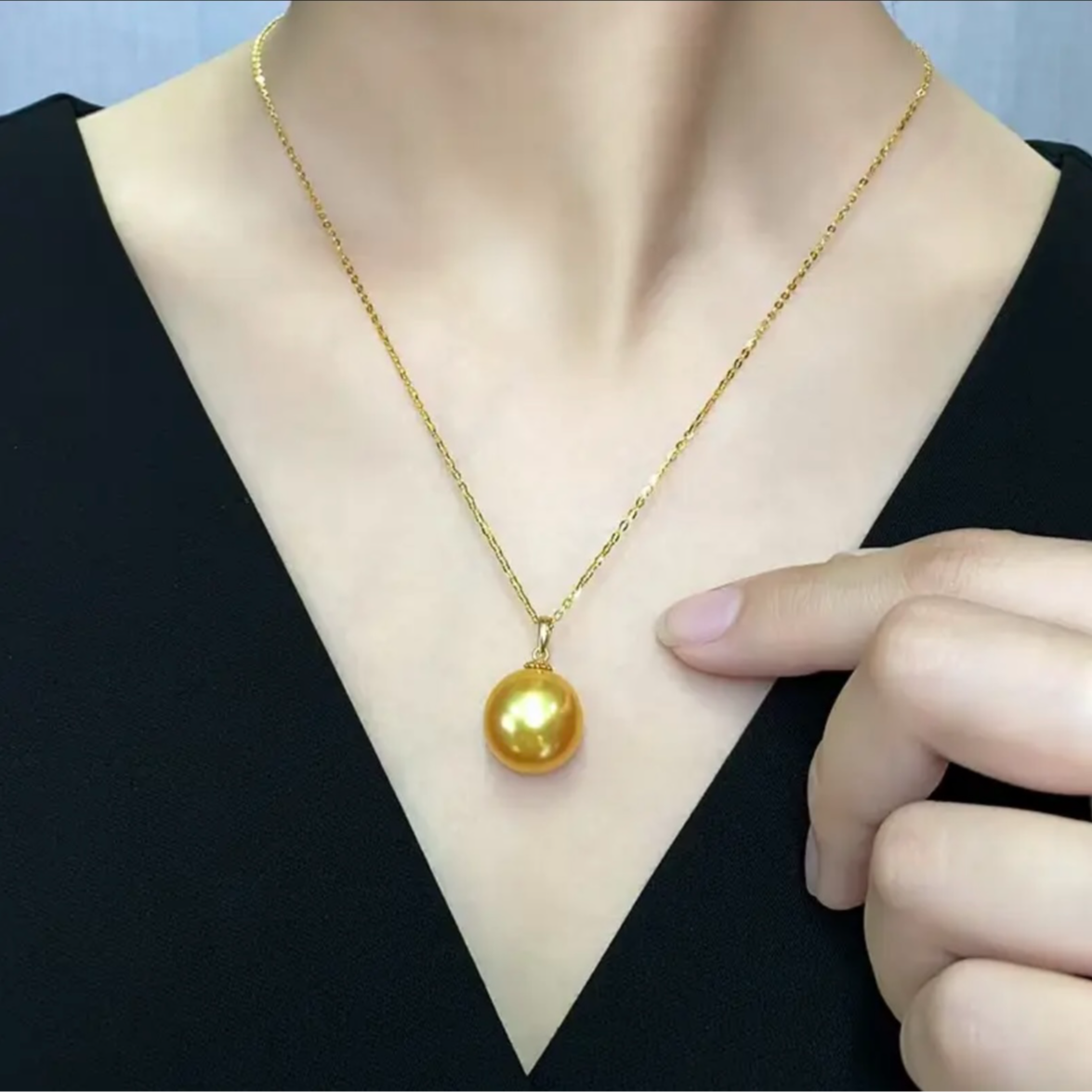 钛钢仿珍珠项链 项链时尚百搭经典金色