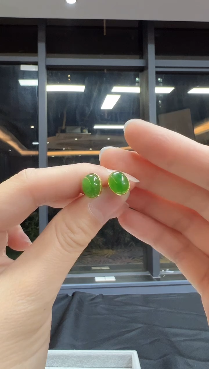 【闪购商品】和田玉耳饰银S925镶嵌GS0667和田玉耳饰