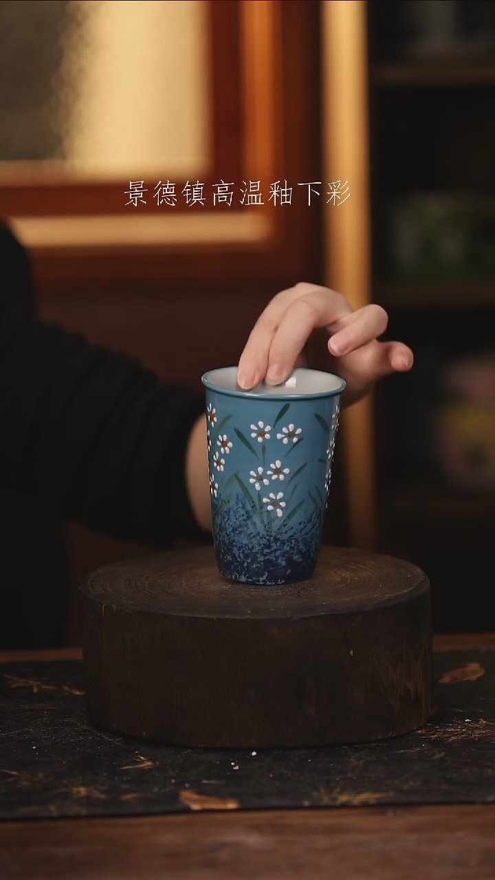 陶瓷景德镇高温釉下手绘陶瓷@L@462