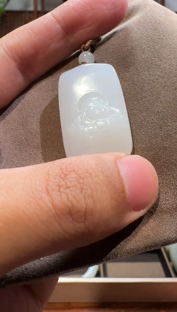 【闪购商品】和田玉吊坠未镶嵌1442白玉佛牌