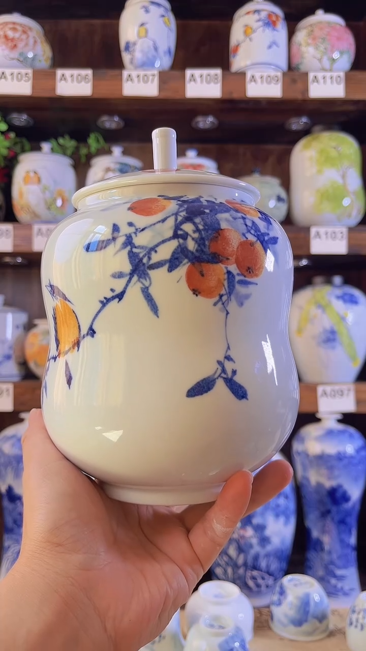 迎君陶瓷纯手工手绘  微瑕